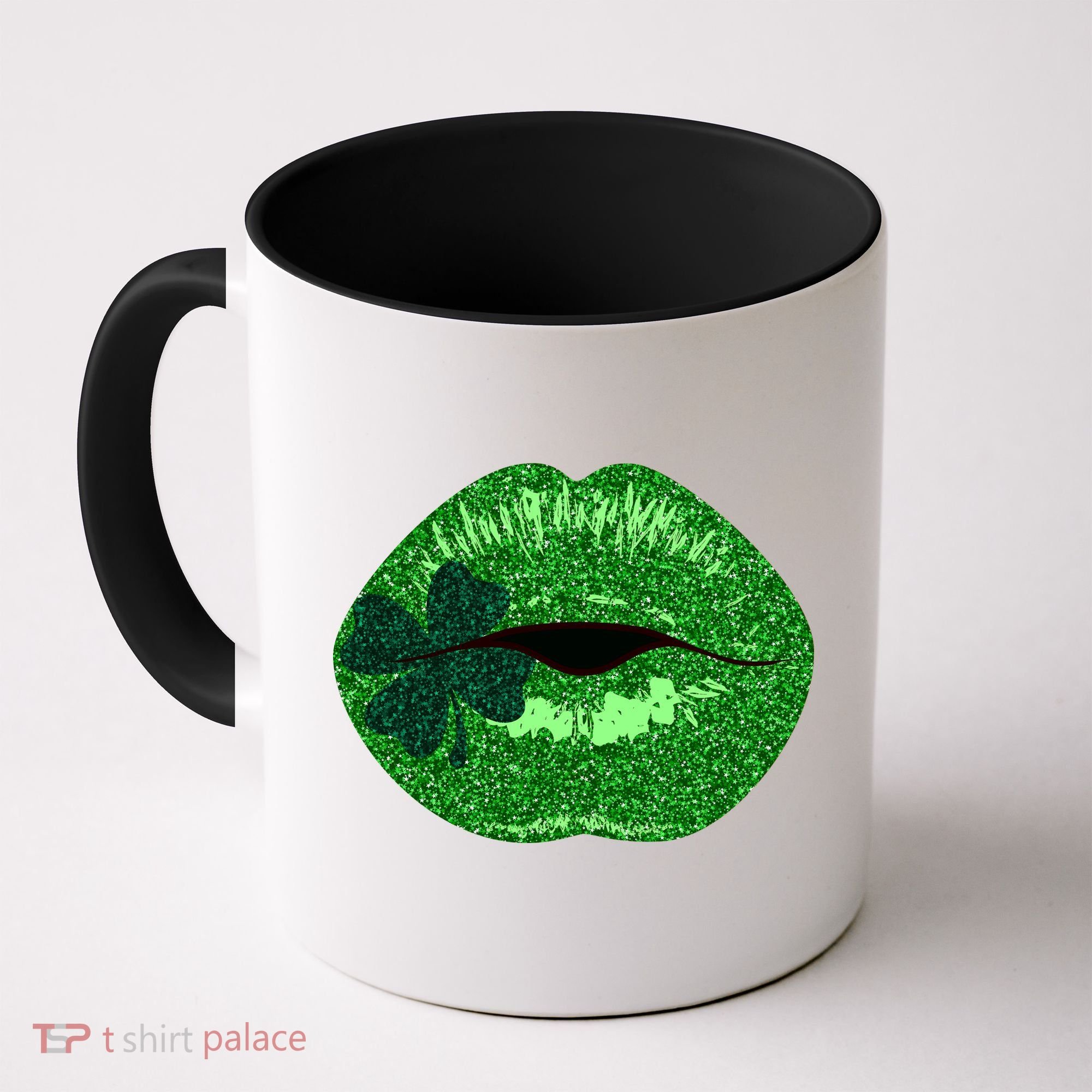 Shamrock Irish Clover Lips Coffee Mug
