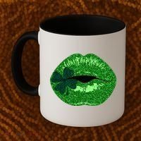 Shamrock Irish Clover Lips Coffee Mug thumb 2