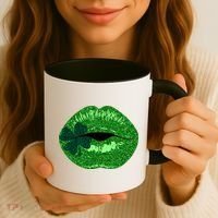 Shamrock Irish Clover Lips Coffee Mug thumb 3