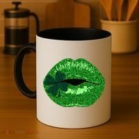Shamrock Irish Clover Lips Coffee Mug thumb 4