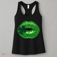 Shamrock Irish Clover Lips Women's Tank Top thumb 3