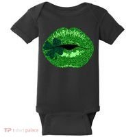 Shamrock Irish Clover Lips Baby Bodysuit thumb 0