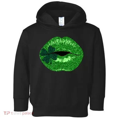 Shamrock Irish Clover Lips Toddler Hoodie