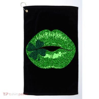 Shamrock Irish Clover Lips Golf Towel