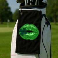 Shamrock Irish Clover Lips Golf Towel thumb 2