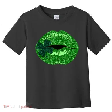 Shamrock Irish Clover Lips Toddler T-Shirt