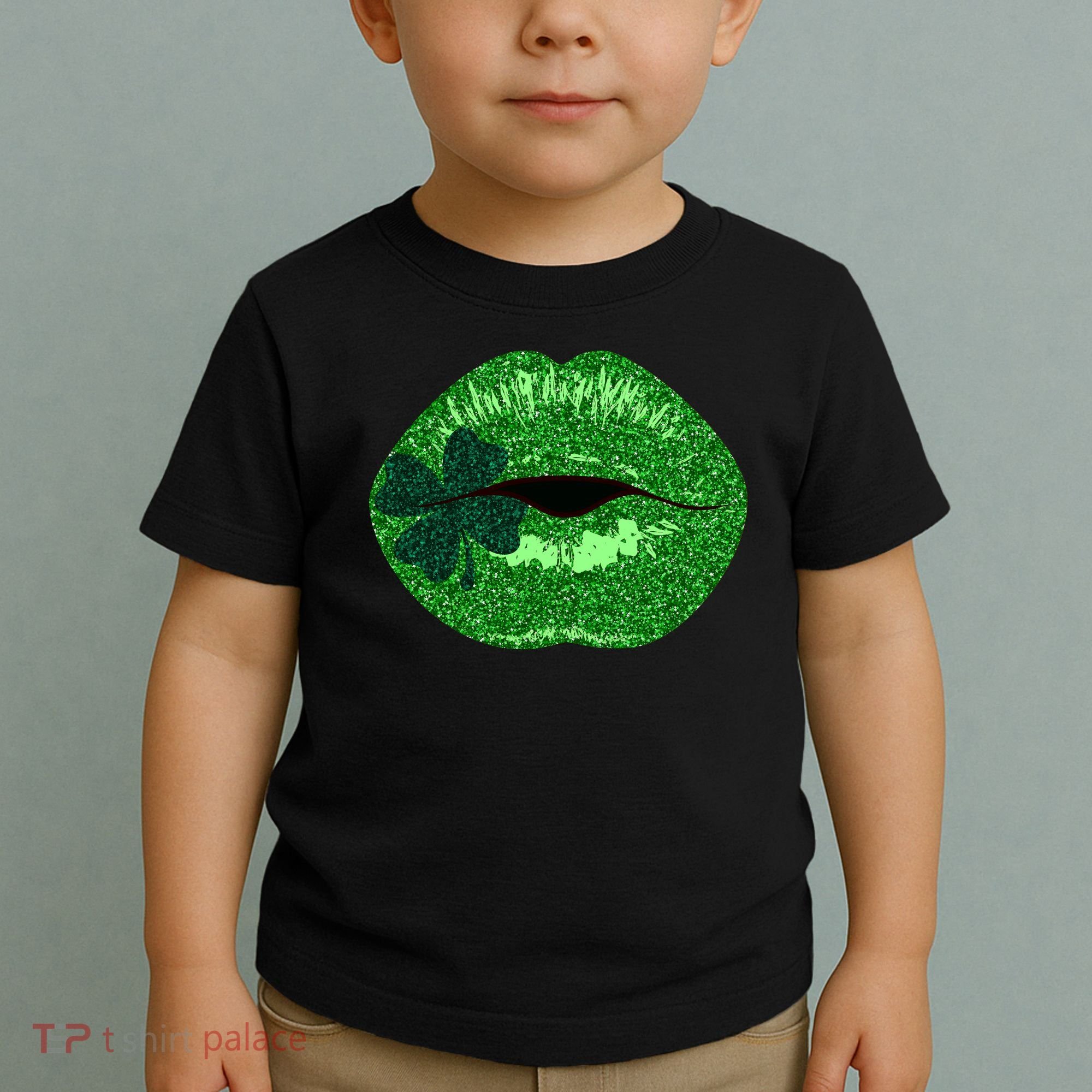 Shamrock Irish Clover Lips Toddler T-Shirt
