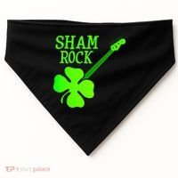 Shamrock Rocks Guitar Irish Clover USA-Made Doggie Bandana thumb 0