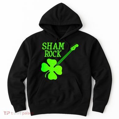 Shamrock Rocks Guitar Irish Clover Hoodie