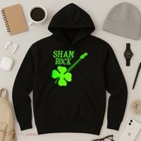 Shamrock Rocks Guitar Irish Clover Hoodie thumb 3