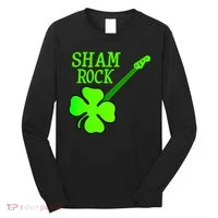Shamrock Rocks Guitar Irish Clover Long Sleeve Shirt thumb 0