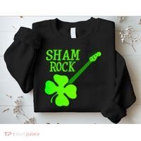 Shamrock Rocks Guitar Irish Clover Sweatshirt thumb 2
