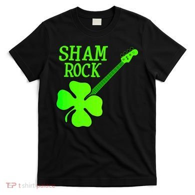 Shamrock Rocks Guitar Irish Clover T-Shirt