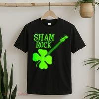 Shamrock Rocks Guitar Irish Clover T-Shirt thumb 2