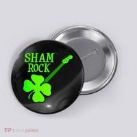 Shamrock Rocks Guitar Irish Clover Button thumb 0