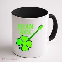 Shamrock Rocks Guitar Irish Clover Coffee Mug thumb 1