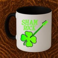 Shamrock Rocks Guitar Irish Clover Coffee Mug thumb 2