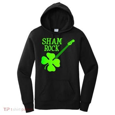 Shamrock Rocks Guitar Irish Clover Women's Hoodie