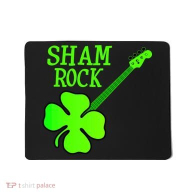 Shamrock Rocks Guitar Irish Clover Mousepad