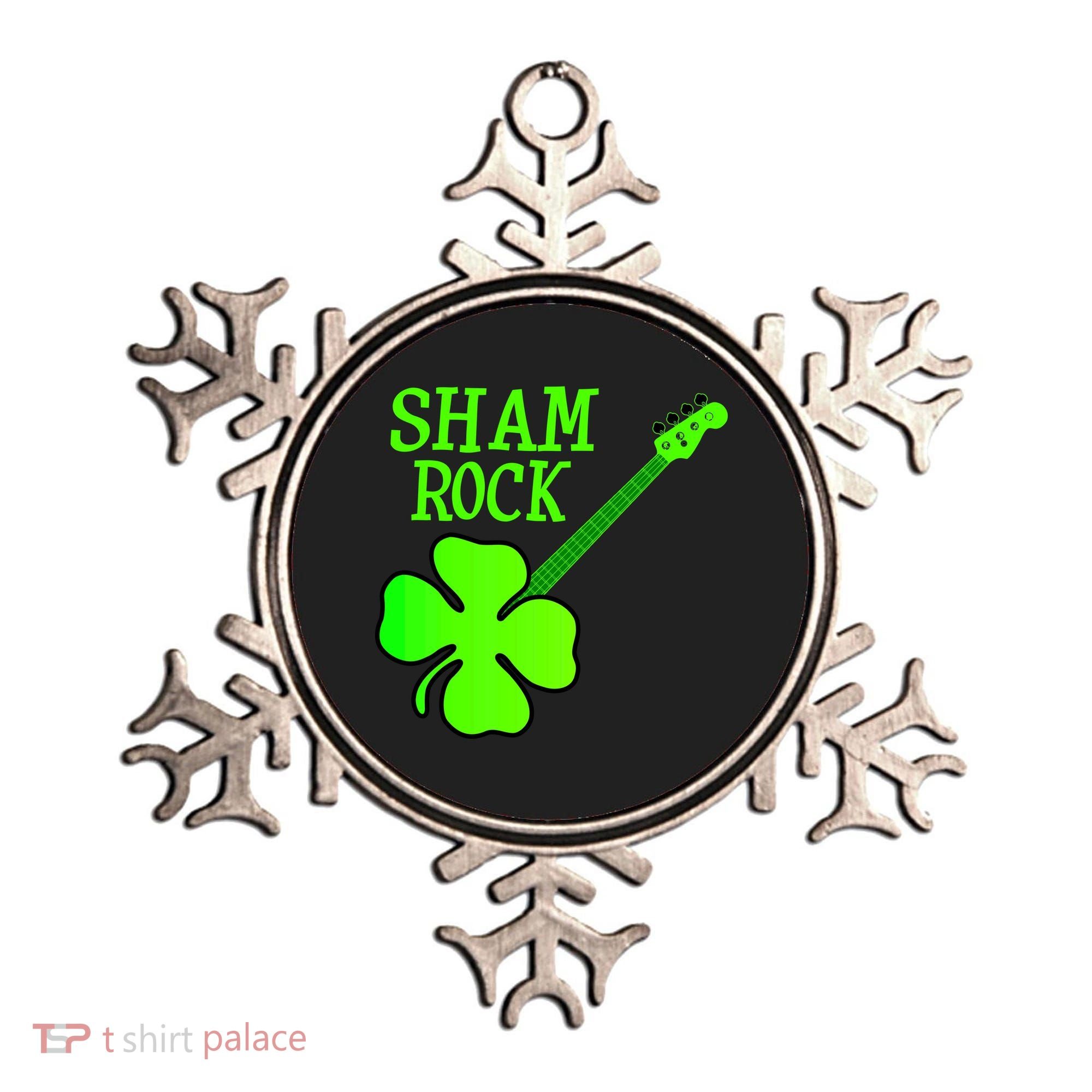 Shamrock Rocks Guitar Irish Clover Ornament