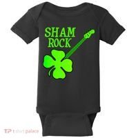Shamrock Rocks Guitar Irish Clover Baby Bodysuit thumb 0