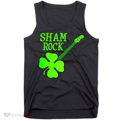 Shamrock Rocks Guitar Irish Clover Tank Top