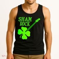 Shamrock Rocks Guitar Irish Clover Tank Top thumb 3