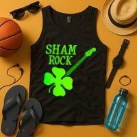 Shamrock Rocks Guitar Irish Clover Tank Top thumb 4
