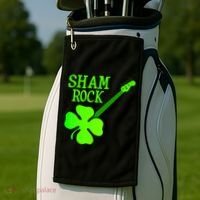 Shamrock Rocks Guitar Irish Clover Golf Towel thumb 2