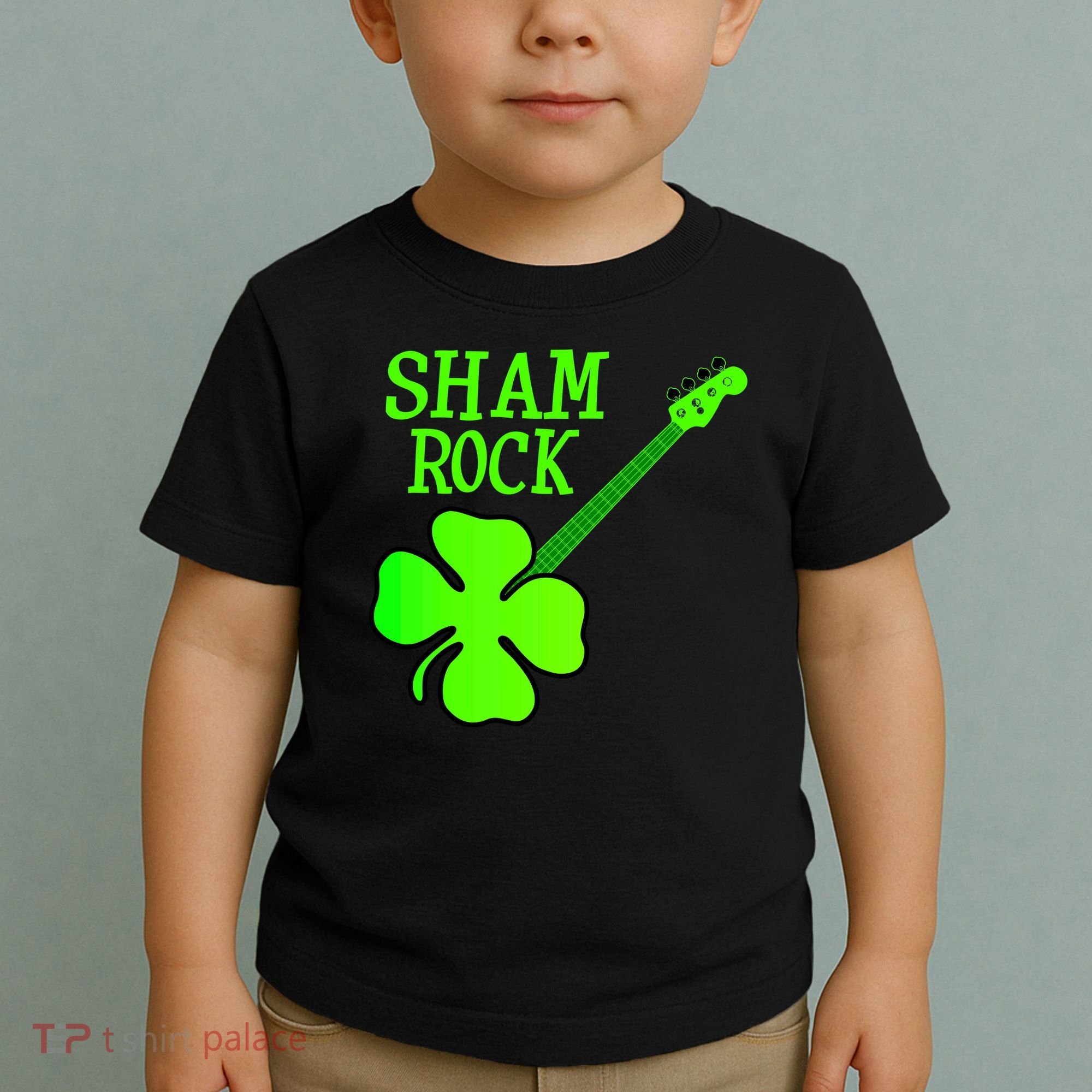 Shamrock Rocks Guitar Irish Clover Toddler T-Shirt