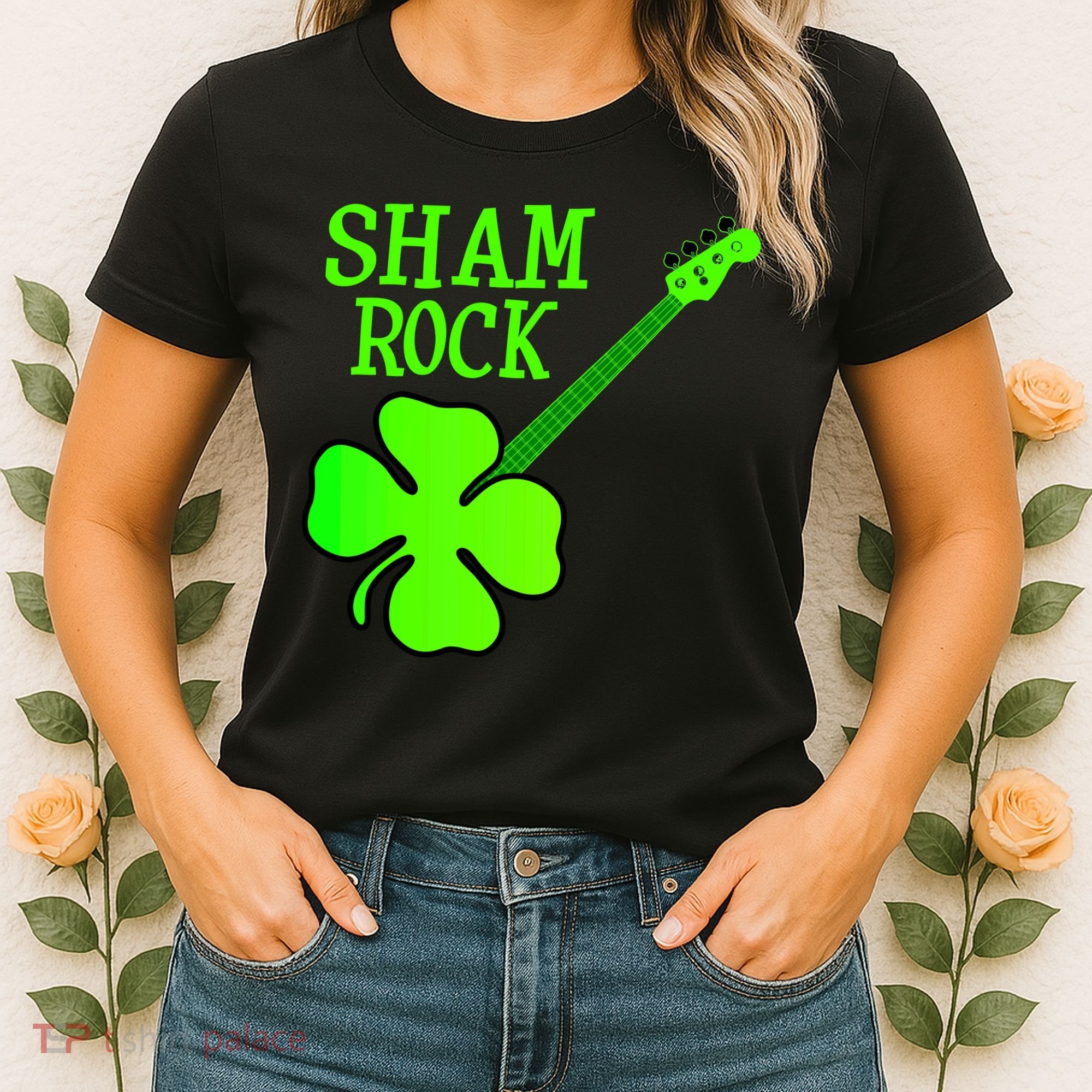 Shamrock Rocks Guitar Irish Clover Women's T-Shirt