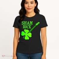 Shamrock Rocks Guitar Irish Clover Women's T-Shirt thumb 4