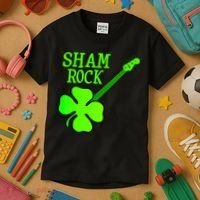 Shamrock Rocks Guitar Irish Clover Kids T-Shirt thumb 3