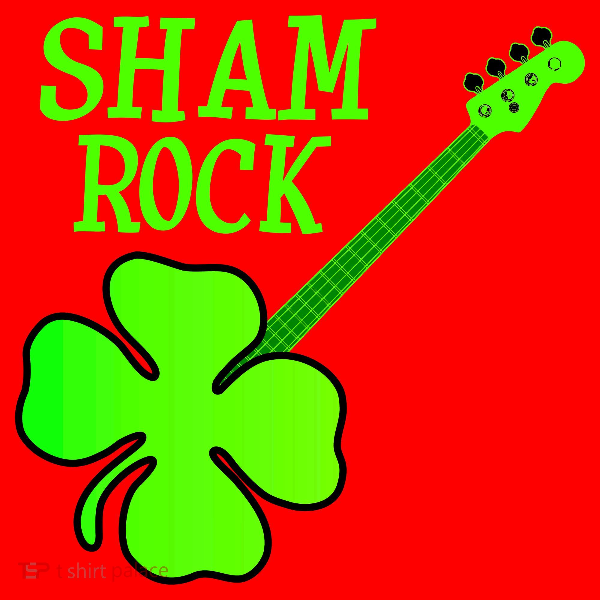 Shamrock Rocks Guitar Irish Clover Santa Hat