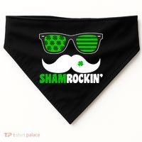 Shamrockin' Mustach Glasses Shamrock USA-Made Doggie Bandana thumb 0