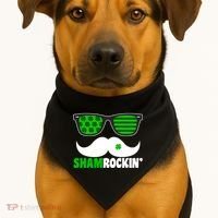 Shamrockin' Mustach Glasses Shamrock USA-Made Doggie Bandana thumb 1