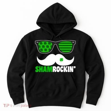 Shamrockin' Mustach Glasses Shamrock Hoodie