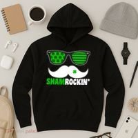 Shamrockin' Mustach Glasses Shamrock Hoodie thumb 3