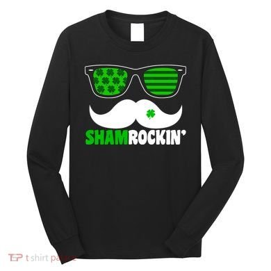 Shamrockin' Mustach Glasses Shamrock Long Sleeve Shirt