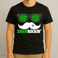 Shamrockin' Mustach Glasses Shamrock T-Shirt thumb 3