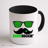 Shamrockin' Mustach Glasses Shamrock Coffee Mug thumb 1