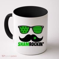 Shamrockin' Mustach Glasses Shamrock Coffee Mug thumb 0