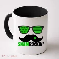 Shamrockin' Mustach Glasses Shamrock Coffee Mug thumb 0
