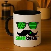 Shamrockin' Mustach Glasses Shamrock Coffee Mug thumb 4