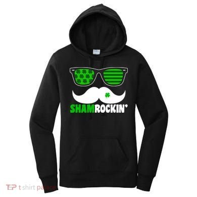 Shamrockin' Mustach Glasses Shamrock Women's Hoodie