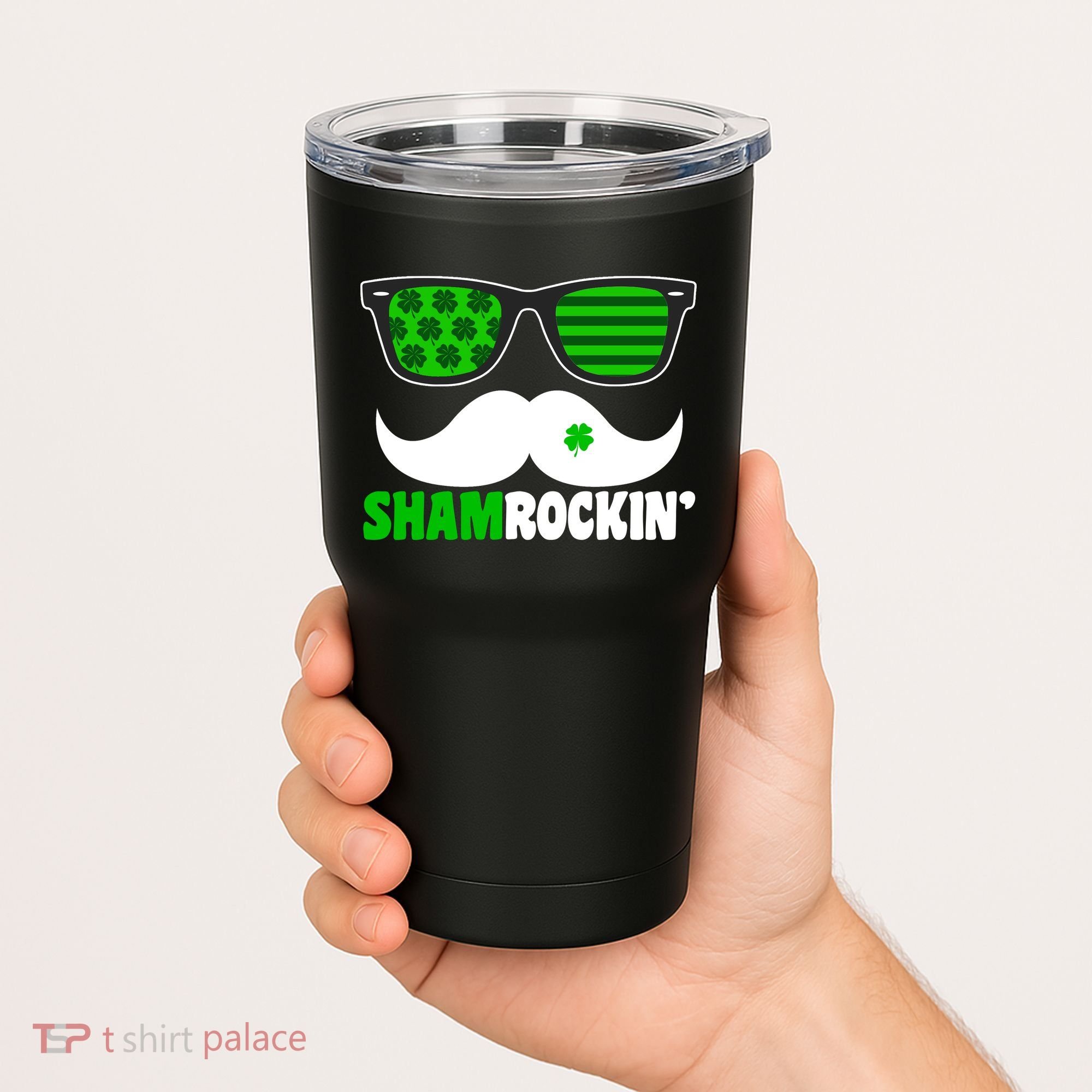 Shamrockin' Mustach Glasses Shamrock Tumbler