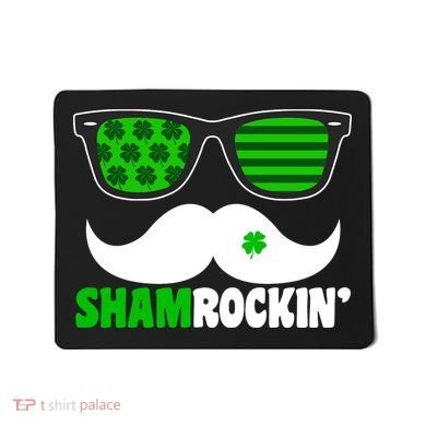 Shamrockin' Mustach Glasses Shamrock Mousepad