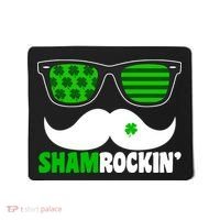 Shamrockin' Mustach Glasses Shamrock Mousepad thumb 0
