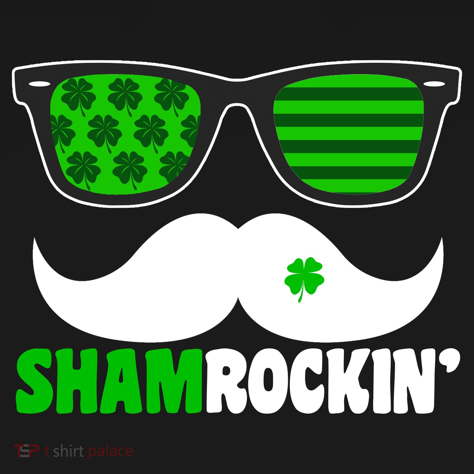Shamrockin' Mustach Glasses Shamrock Mousepad
