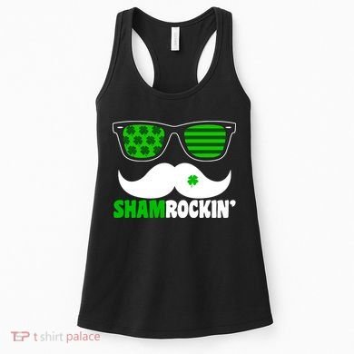 Shamrockin' Mustach Glasses Shamrock Women's Tank Top